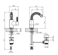 APHRODITE-BS2-03/24-Bi Смеситель для биде с донным клапаном, исполнение золото 24 карат, ручки белые - Gidratop.ru изображение