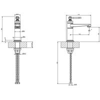 GESSI VENTI20 смеситель для раковины на 1 отверстие, однорычажный, без донного клапана, цвет Black Metal Brushed PVD - Gidratop.ru изображение