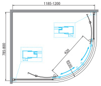 Душевой уголок BelBagno DUE-RH-2-120/80-C-Cr - Gidratop.ru изображение