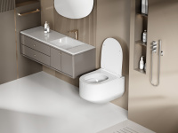 Унитаз ABBER Bequem AC1130 подвесной белый, безободковый, смыв торнадо - Gidratop.ru изображение