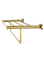 Полотенцедержатель с полкой WONZON & WOGHAND FIRST, Глянцевое золото (WW-8481-LG) - Gidratop.ru изображение