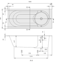Ванна Villeroy&Boch Libra Solo Quaryl® UBQ167LIB2V, 160 х 70 см - Gidratop.ru изображение