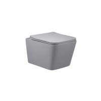 Унитаз подвесной Q-Line VT1-12MG безободковый, цвет матовый серый, ультратонкое  сиденье soft-close - Gidratop.ru изображение