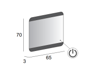 Зеркало со встроенной LED подсветкой touch system 45004, 65x70 - Gidratop.ru изображение