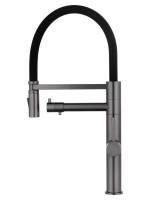 Смеситель для кухни с гибким изливом и подключением фильтра WONZON & WOGHAND, Темный графит (WW-88458007-BGM) - Gidratop.ru изображение