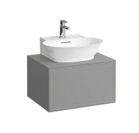Тумба под раковину Laufen New Classic 57.5 х 45.5 х 34.5 см, 4.0600.3.085.627.1, подвесная, вырез посередине, серый - Gidratop.ru изображение