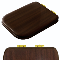 Сиденье для унитаза, микролифт, цвет: noce/золото - Gidratop.ru изображение