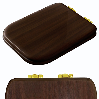 Сиденье для унитаза, микролифт, цвет: noce/золото