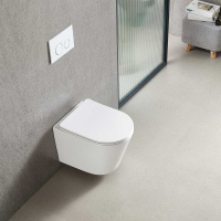 Унитаз подвесной Tornado Piatti VT1-11T безободковы, цвет белый, ультратонкое soft-close сиденье - Gidratop.ru изображение