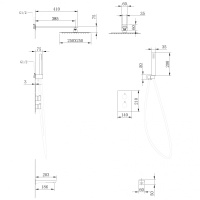 Душевая система ABBER Weiss Insel AF8050 скрытого монтажа с изливом, термостат, хром - Gidratop.ru изображение