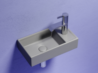 Умывальник подвесной прямоугольный (чаша слева, отверстие под смеситель справа) цвет антрацит матовый Element 407x217x100 - Gidratop.ru изображение