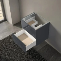 Тумба под раковину Keuco Plan 32953110000, 65 см, подвесная, 2 ящика, цвет антрацит глянцевый - Gidratop.ru изображение