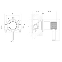 GESSI INCISO встраиваемый смеситель, на 1/2, на 1 источник (внешняя часть), цвет черный матовый - Gidratop.ru изображение