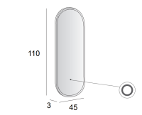 Зеркало со встроенной LED подсветкой 45095, 45x110x3 - Gidratop.ru изображение