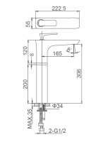 Смеситель для раковины высокий WONZON & WOGHAND SHARK, Хром (WW-481104-CR) - Gidratop.ru изображение