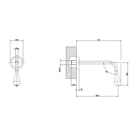 Gessi Goccia настенный излив 200мм, для монтажа с удаленным управлением 33700/33743 (не входит в комплект), цвет: черный - Gidratop.ru изображение