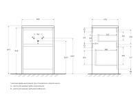 KRAFT-LVD База под раковину напольная с двумя выкатными ящиками, Bianco Opaco, 580x480x855, KRAFT-LVD-580/1200-2C-PIA-BO - Gidratop.ru изображение