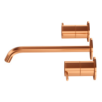 LEAF-BLI3L-20-L-SS Смеситель для раковины встраиваемый на три отверстия, длина излива 20 см, исполнение Sunset - Gidratop.ru изображение