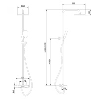 Душевая стойка ABBER Emotion AF8816BL с изливом, черный матовый - Gidratop.ru изображение