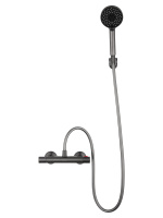 Смеситель для душа с термостатом WONZON & WOGHAND INN 5, Темный графит (WW-B1005-A-BGG) - Gidratop.ru изображение