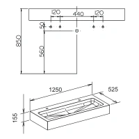 Раковина двойная Keuco Edition 300 30371 310002 125 x 52.5 см, белая - Gidratop.ru изображение