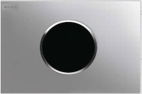 Клавиша смыва Geberit Sigma 115.907.KL.1 Type 10, для унитаза, бесконтактная, сенсорная, 230В, двойной смыв, пластик, белый/матовый хром - Gidratop.ru изображение