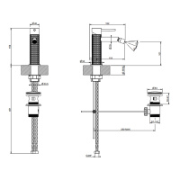 GESSI 316 смеситель для биде на 1 отверстие с донным клапаном, излив 118мм, цвет: brushed black metal pvd - Gidratop.ru изображение