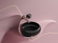 Умывальник чаша накладная круглая (цвет Черный Матовый) Element 360x360x120мм - Gidratop.ru изображение