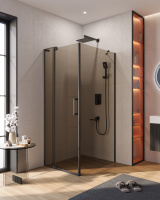 Душевой уголок CEZARES SLIDER-AH-1-100-80/90-BR-NERO - Gidratop.ru изображение