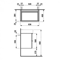 Тумба под раковину Laufen Val 65 см, подвесная, цвет белый матовый, 4.0231.2.110.260.1 - Gidratop.ru изображение
