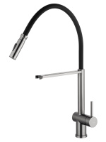 Смеситель для кухни с гибким изливом WONZON & WOGHAND, Темный графит (WW-88438003-BGM) - Gidratop.ru изображение