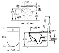 Подвесной унитаз-биде Villeroy & Boch ViClean-I200 V0E200R1, безободковый, с феном, альпийский белый - Gidratop.ru изображение