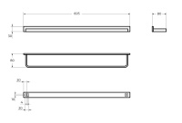 MAXIMA CZR-F-8912 Полотенцедержатель, 608х76 - Gidratop.ru изображение