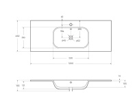 CEZARES раковина керамическая 120 см, CZR-NAT-120-LVB - Gidratop.ru изображение