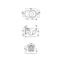 Унитаз подвесной безободковый "Rimless" 56х36.5см, цвет: черный матовый - Gidratop.ru изображение