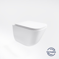 Унитаз подвесной Demi VT1-55T Tornado, цвет белый, ультратонкое soft-close сиденье - Gidratop.ru изображение