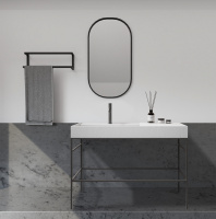 Консоль с раковиной ABBER Stein AS2647 напольная, белая матовая - Gidratop.ru изображение