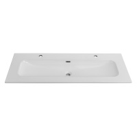 Керамическая раковина с одной чашей и двумя отверстиями под смеситель CZR-8073-120-1-2, 1210x460x155 - Gidratop.ru изображение