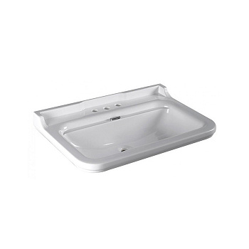 Раковина 80х55 см, 3 отв., керамическая, цвет: белый/хром