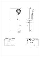 Смеситель для ванны с душевым гарнитуром и термостатом WONZON & WOGHAND, Брашированное золото (WW-C2021-A-BG) - Gidratop.ru изображение