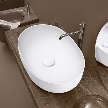 Раковина 60х40 см, без отв., цвет: белый матовый