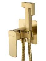Смеситель с гигиеническим душем встраиваемый WONZON & WOGHAND EDGE, Брашированное золото (WW-88829003-BG) - Gidratop.ru изображение