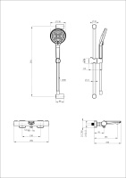 Смеситель для ванны с душевым гарнитуром и термостатом WONZON & WOGHAND, Черный матовый (WW-C2021-A-MB) - Gidratop.ru изображение