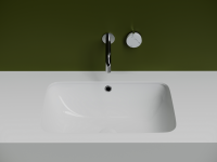 Раковина встраиваемая снизу 540x360x190 с отверстием слива перелива цвет белый CN7018 - Gidratop.ru изображение