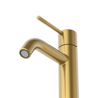 RELAX-LS1-BORO Смеситель для раковины однорычажный с донным клапаном, брашированное золото - Gidratop.ru изображение