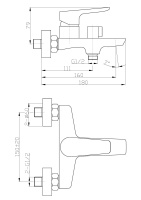 ANCONA Смеситель для ванны и душа, хром ANCONA-VAS-CRM - Gidratop.ru изображение
