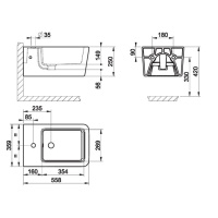 Gessi Rettangolo биде подвесное с 1 отверстием под смеситель, цвет: белый - Gidratop.ru изображение