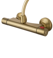 Смеситель для душа с термостатом WONZON & WOGHAND INN 5, Брашированное золото (WW-B1005-A-BG) - Gidratop.ru изображение