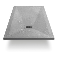 Поддон для душа из искусственного камня VST-4SR9013G, 1300*900*30, серый - Gidratop.ru изображение