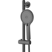 STYLUS-CVD-NOP Душевая стойка со смесителем и изливом, черный матовый - Gidratop.ru изображение